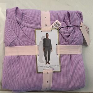 Victoria Secret Glow Waffle Henley Jogger Set